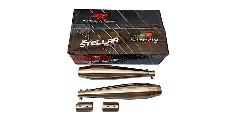 Royal Enfield Interceptor 650 Red Rooster Exhaust Silencer SS