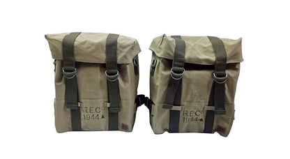 Royal Enfield Classic 500cc 350cc Sand Color Pannier Pair Set with Fitting Frame