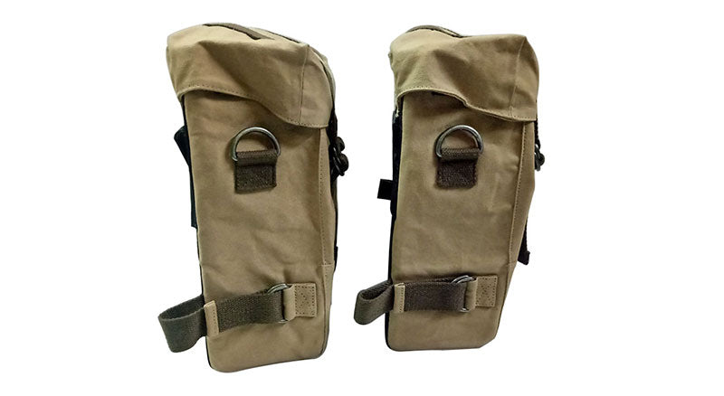 Royal Enfield Classic 500cc 350cc Sand Color Pannier Pair Set with Fitting Frame