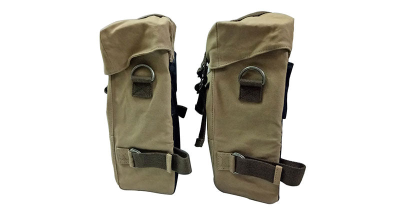 Royal Enfield Classic 500cc 350cc Sand Color Pannier Pair Set with Fitting Frame