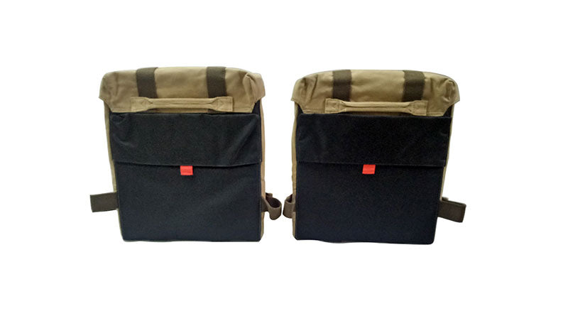 Royal Enfield Classic 500cc 350cc Sand Color Pannier Pair Set with Fitting Frame