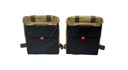 Royal Enfield Classic 500cc 350cc Sand Color Pannier Pair Set with Fitting Frame