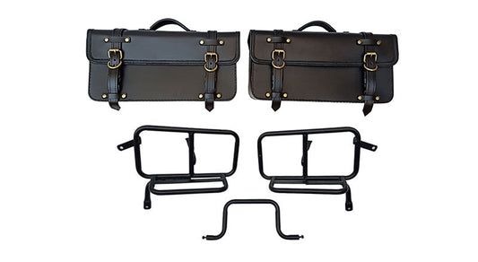 Royal Enfield Interceptor 650 Pannier Rails & Bags Black Pair