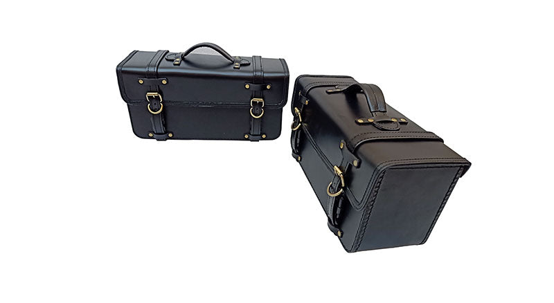 Royal Enfield Interceptor 650 Pannier Rails & Bags Black Pair