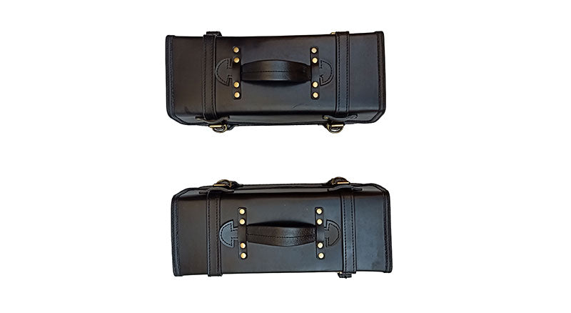 Royal Enfield Interceptor 650 Pannier Rails & Bags Black Pair