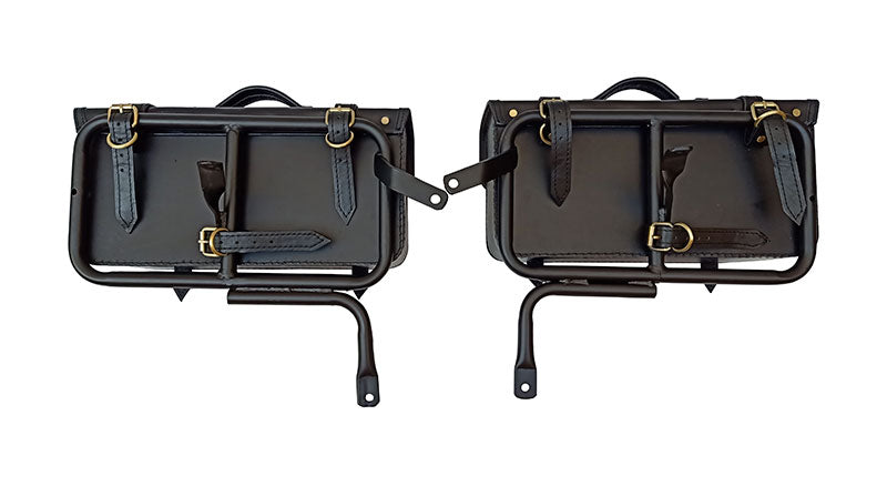 Royal Enfield Interceptor 650 Pannier Rails & Bags Black Pair
