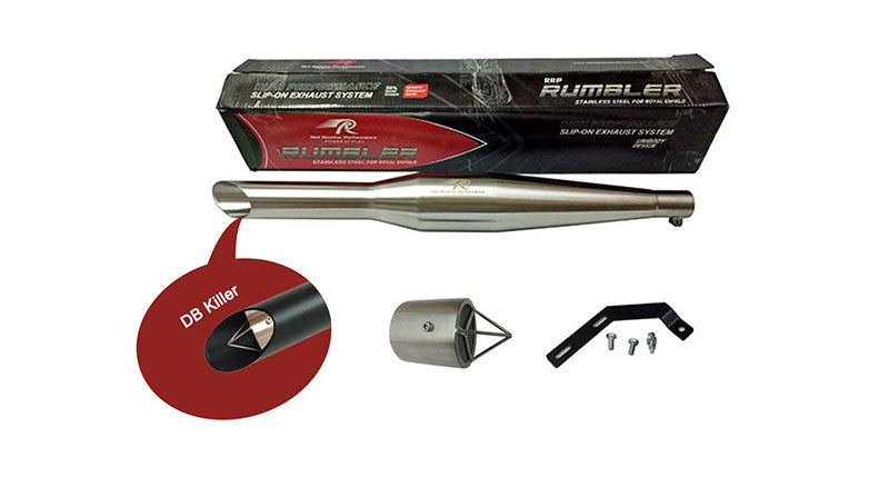 Royal Enfield Classic 500cc Red Rooster SS Silencer Matt Finish & DB Killer