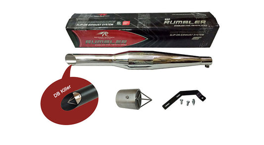 Royal Enfield Classic 500cc Red Rooster SS Exhaust Silencer Polished & DB Killer