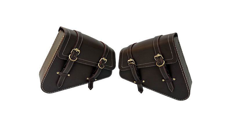 Royal Enfield GT Continental 650 Mounting Rails With Leather Pannier Bags Brown