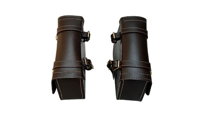 Royal Enfield Interceptor 650 Mounting Rails With Leather Pannier Pair Bags