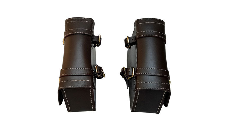 Royal Enfield GT Continental 650 Mounting Rails With Leather Pannier Bags Brown