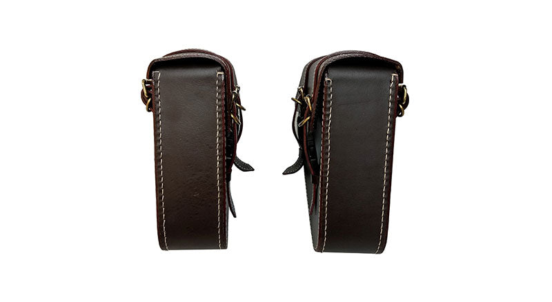 Royal Enfield GT Continental 650 Mounting Rails With Leather Pannier Pair Bags