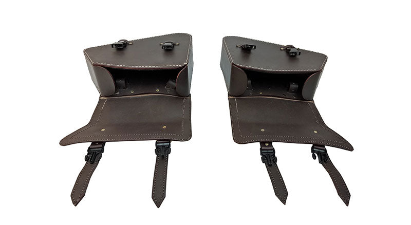 Royal Enfield GT Continental 650 Mounting Rails With Leather Pannier Pair Bags