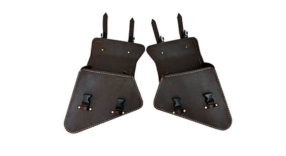 Royal Enfield GT Continental 650 Mounting Rails With Leather Pannier Bags Brown