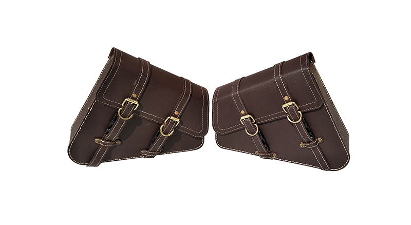 Royal Enfield GT Continental 650 Mounting Rails With Pannier Bags Pair Brown