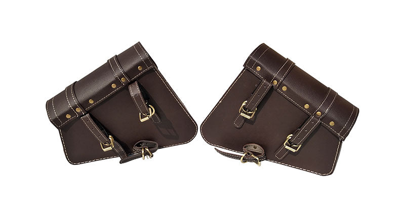 Royal Enfield GT Continental 650 Mounting Rails With Brown Pannier Bags Pair