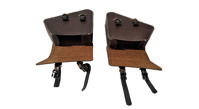 Royal Enfield Interceptor 650 Mounting Rails With Brown Pannier Bags Pair