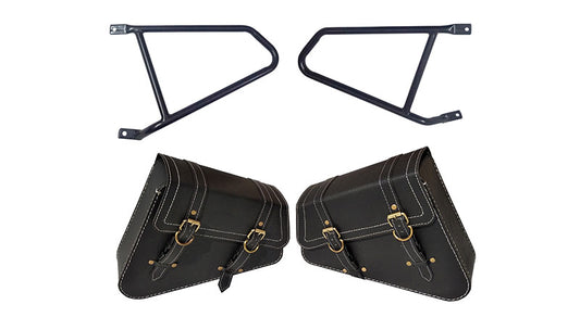 Royal Enfield Interceptor 650 Mounting Rails With Pannier Bags Pair Black