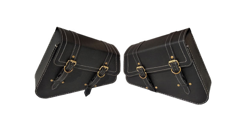 Royal Enfield GT Continental 650 Mounting Rails With Black Pannier Bags Pair