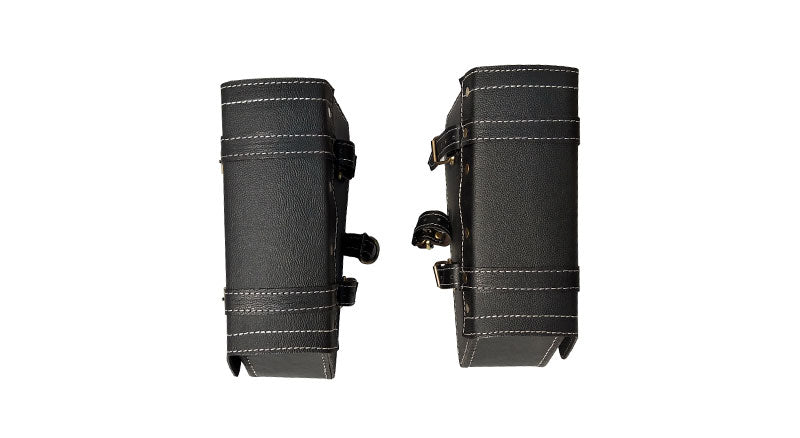 Royal Enfield Interceptor 650 Mounting Rails With Black Pannier Bags Pair