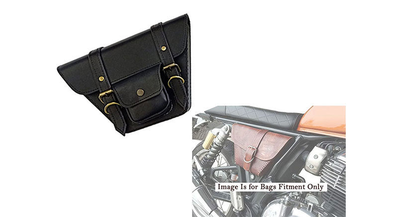 Royal Enfield GT and Interceptor 650 Side Panel Bag With Pocket Genuine Leather Black