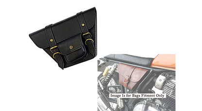 Royal Enfield GT and Interceptor 650 Side Panel Bag With Pocket Genuine Leather Black