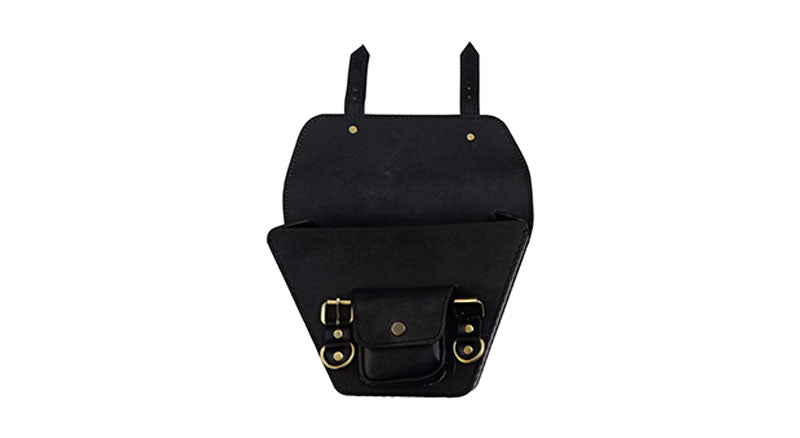 Royal Enfield GT and Interceptor 650 Side Panel Bag With Pocket Genuine Leather Black