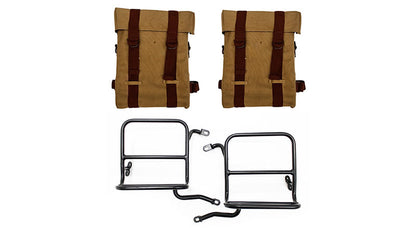 Royal Enfield Classic 350cc 500cc Sand Color Military Pannier With Fitting Frame