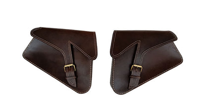 Royal Enfield Interceptor 650 Pannier Leather Bags Pair D1 Brown