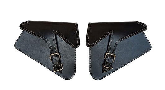 Royal Enfield GT Continental 650 Pannier Leather Bags Pair D1 Black