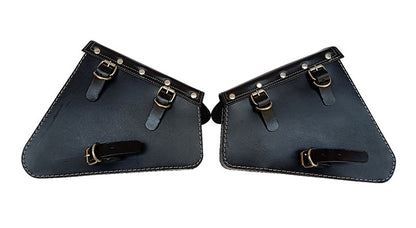 Royal Enfield GT Continental 650 Pannier Leather Bags Pair D1 Black