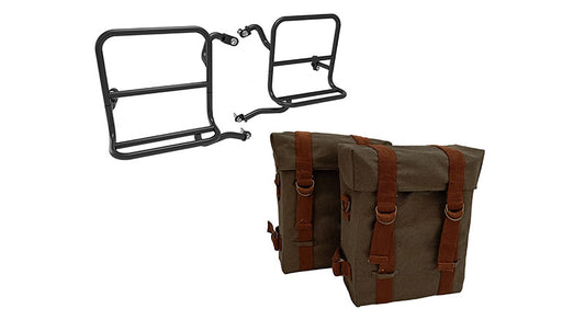 Royal Enfield Classic 350cc 500cc Olive Color Military Pannier and Fitting Frame