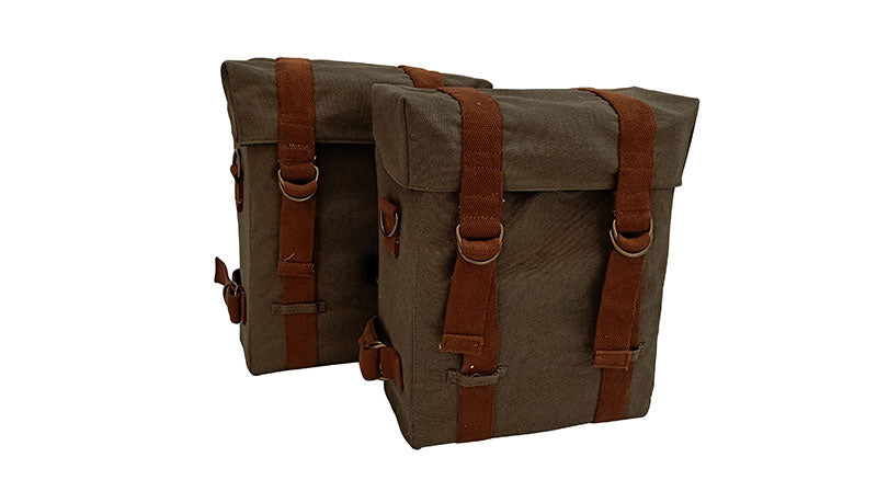 Royal Enfield Classic 350cc 500cc Olive Color Military Pannier Bags