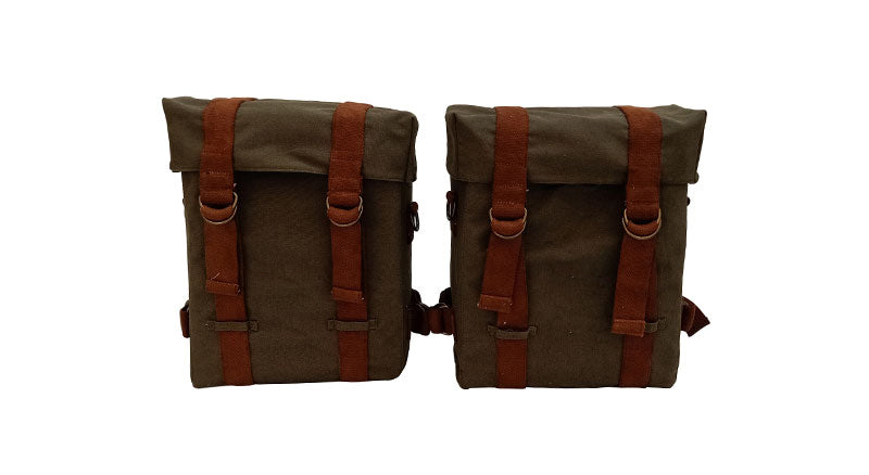 Royal Enfield Classic 350cc 500cc Olive Color Military Pannier and Fitting Frame