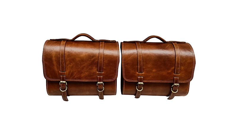 Royal Enfield Classic 350cc 500cc Brown Tan Genuine Leather Luggage Bag