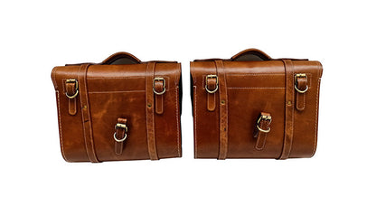 Royal Enfield Classic 350cc 500cc Brown Tan Genuine Leather Luggage Bag