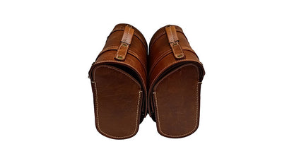 Royal Enfield Classic 500cc 350cc Brown Tan Front Leather Seats with Bags Pair