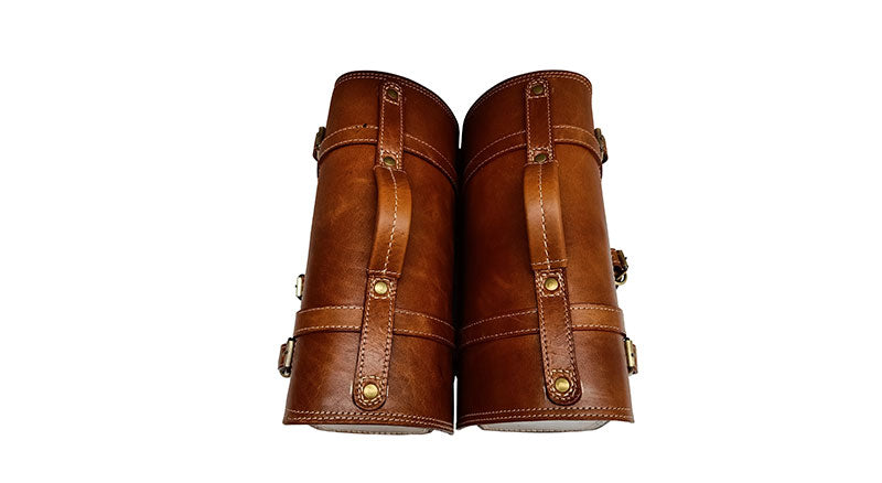 Royal Enfield Classic 500cc 350cc Brown Tan Front and Rear Leather Seats with Bags