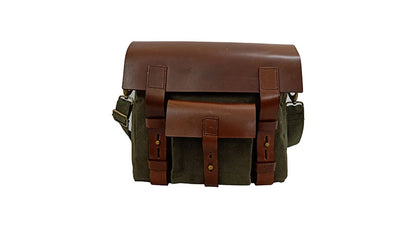 Royal Enfield Classic 500cc Leather and Canvas Bag With Fitting Frame Olive Color