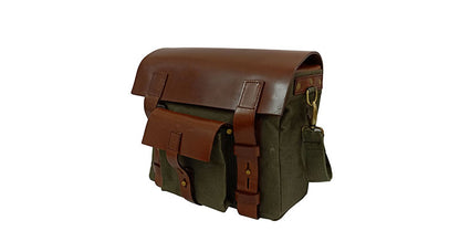 Royal Enfield Classic 500cc Leather and Canvas Bag With Fitting Frame Olive Color