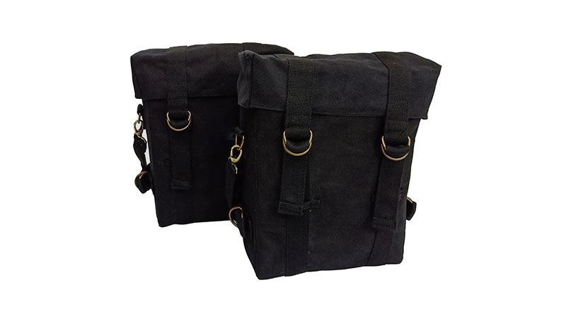 Royal Enfield Classic 350cc 500cc Black Color Military Pannier Bags