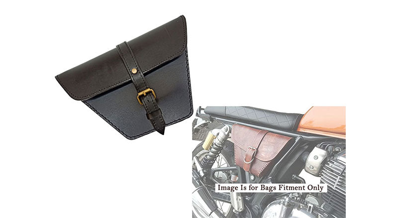 Royal Enfield GT Continental and Interceptor 650 Side Panel Bag Genuine Leather Black
