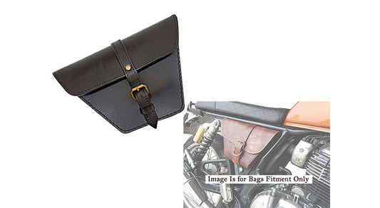 Royal Enfield GT Continental and Interceptor 650 Side Panel Bag Genuine Leather Black