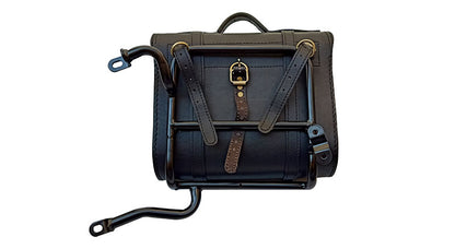 Royal Enfield Classic 350cc 500cc Saddle Bag Black Leather with Rails