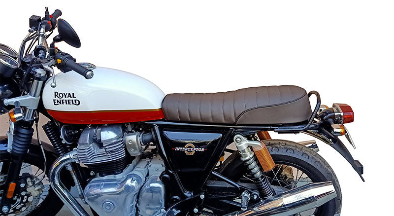 Royal Enfield GT Continental and Interceptor 650cc Dual Genuine Leather Seat Dark Brown