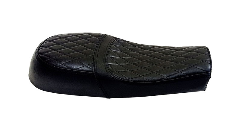Royal Enfield GT Continental and Interceptor 650 Diamond Design Leather Dual Seat Black