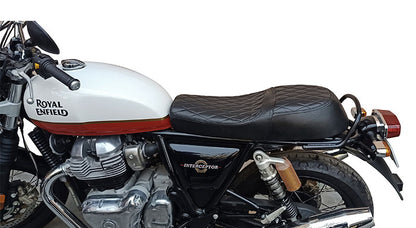 Royal Enfield GT Continental and Interceptor 650 Diamond Design Leather Dual Seat Black