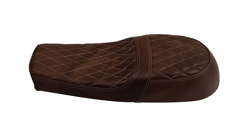 Royal Enfield GT Continental and Interceptor 650 Diamond Design Dual Leather Seat Brown