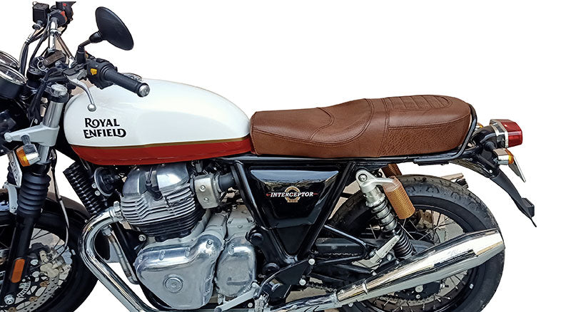 Royal Enfield GT Continental and Interceptor 650 Genuine Leather Dual Seat Brown