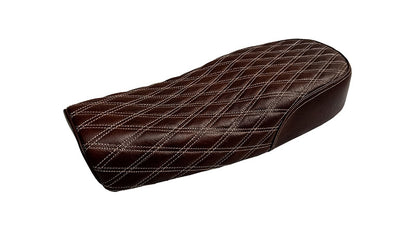 Royal Enfield GT Continental and Interceptor 650 Diamond Design Leather Dual Seat Cherry Brown